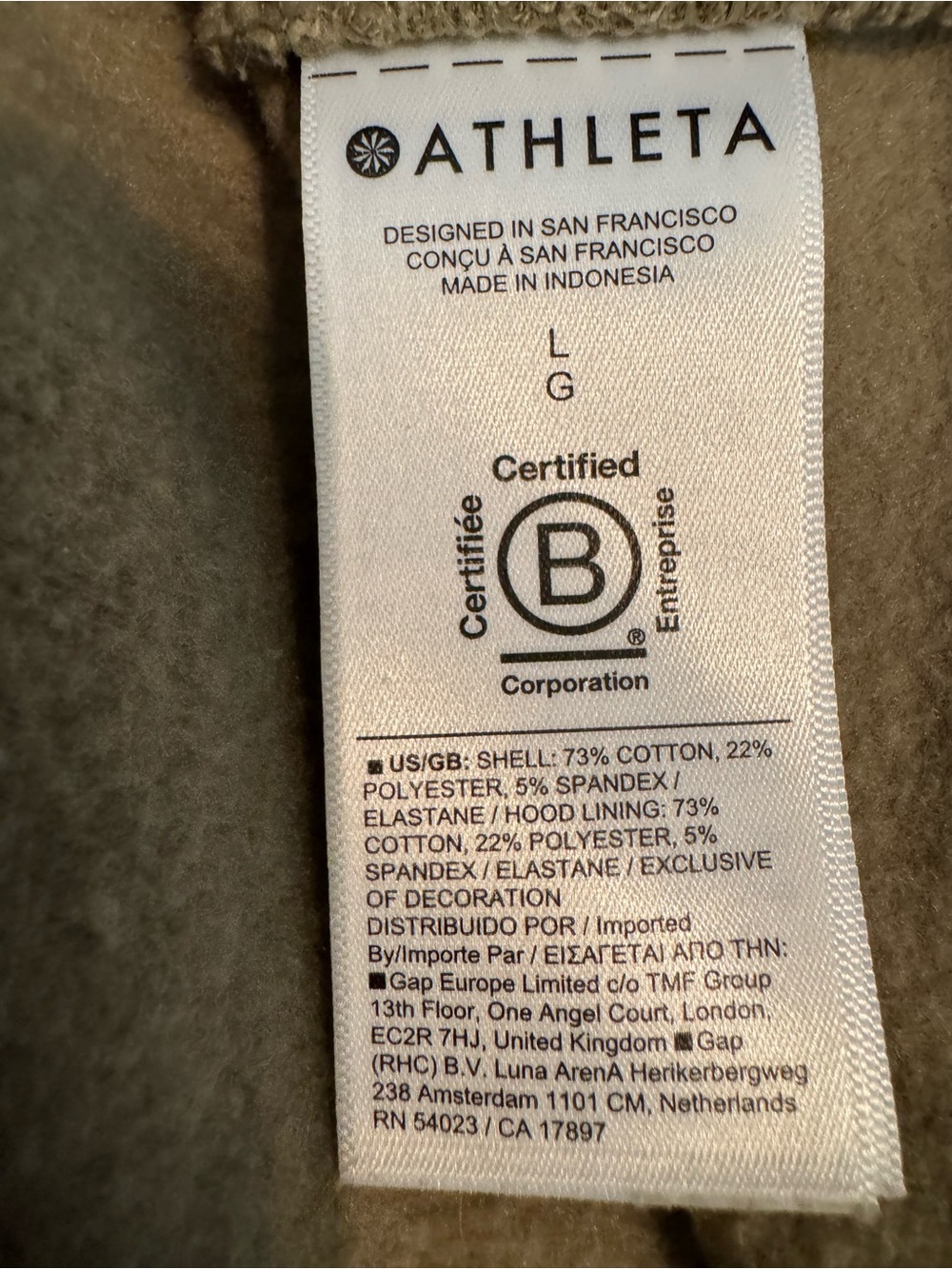 The Athleta Forever Fleece Half Zip Hoodie in Olive - size L - Picture 11 of 13